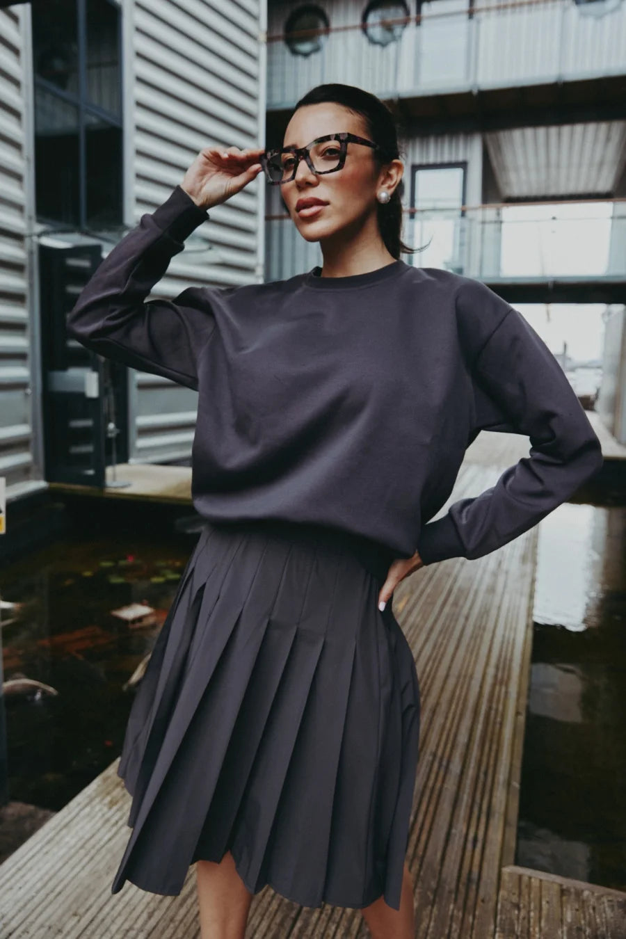 AS AW25 trendy oversize Sports wear + Quick-drying pleat skirt cover knee set woman clothes