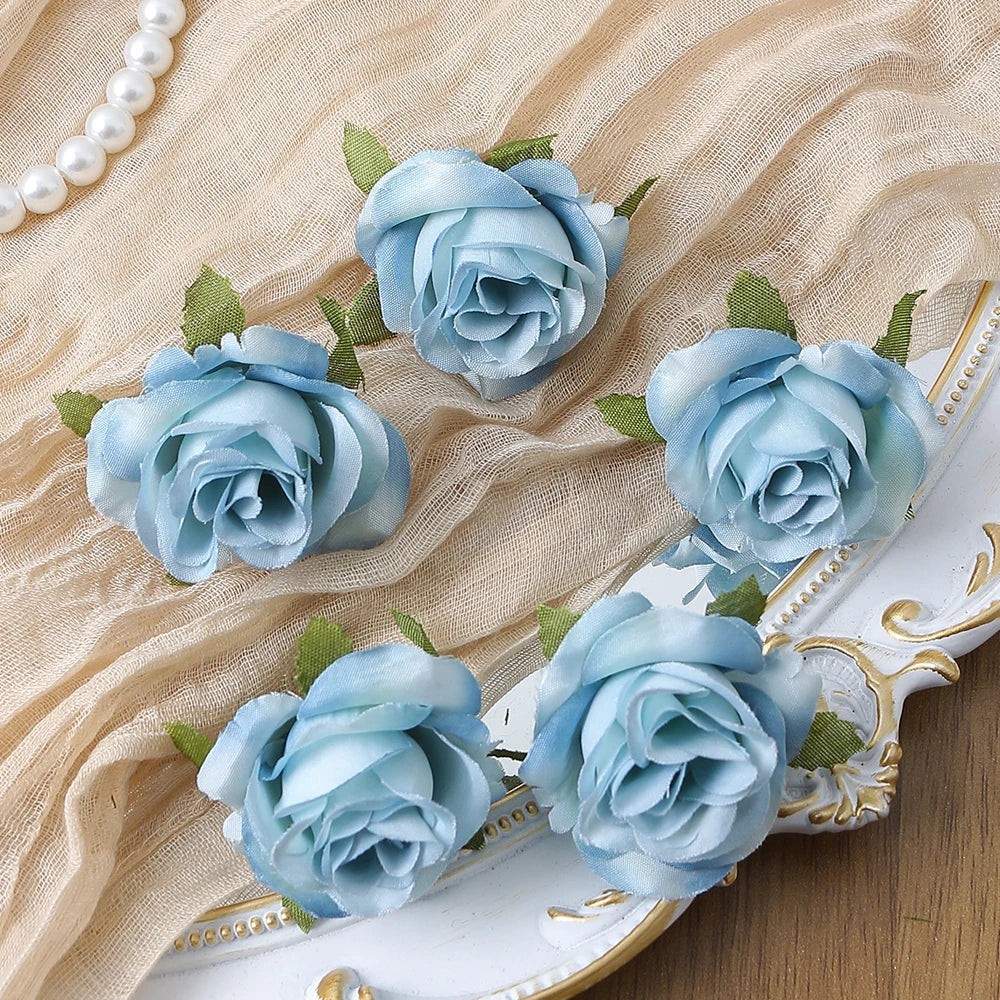10/20PCS Artificial Flowers DIY Candy Box Cake Home Decor Christmas Decorative Wreaths Wedding Party Garden Roses Arch Silk Fake