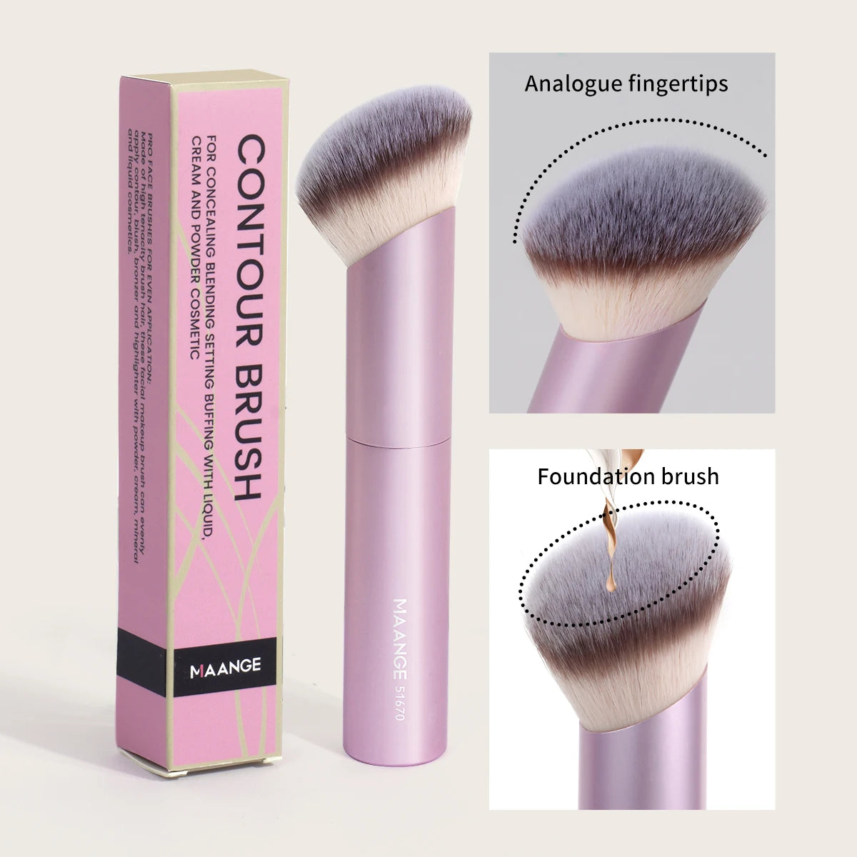 MAANGE 1PCS Makeup Brushes Angled Foundation Buffing Brush Concealer Brush Cosmetic Makeup Tools Soft Hair Oblique Makeup Brush
