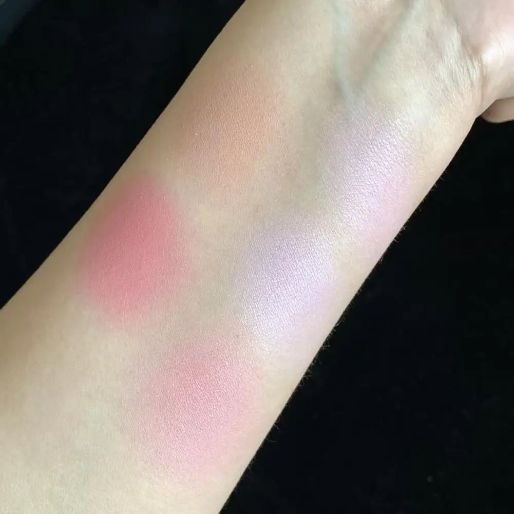 Shell Pearl Blush For Flower Knows Relief Matte Silk Satin Embossed Blush Makeup Long Lasting Brighten Blusher Pallet For Gift