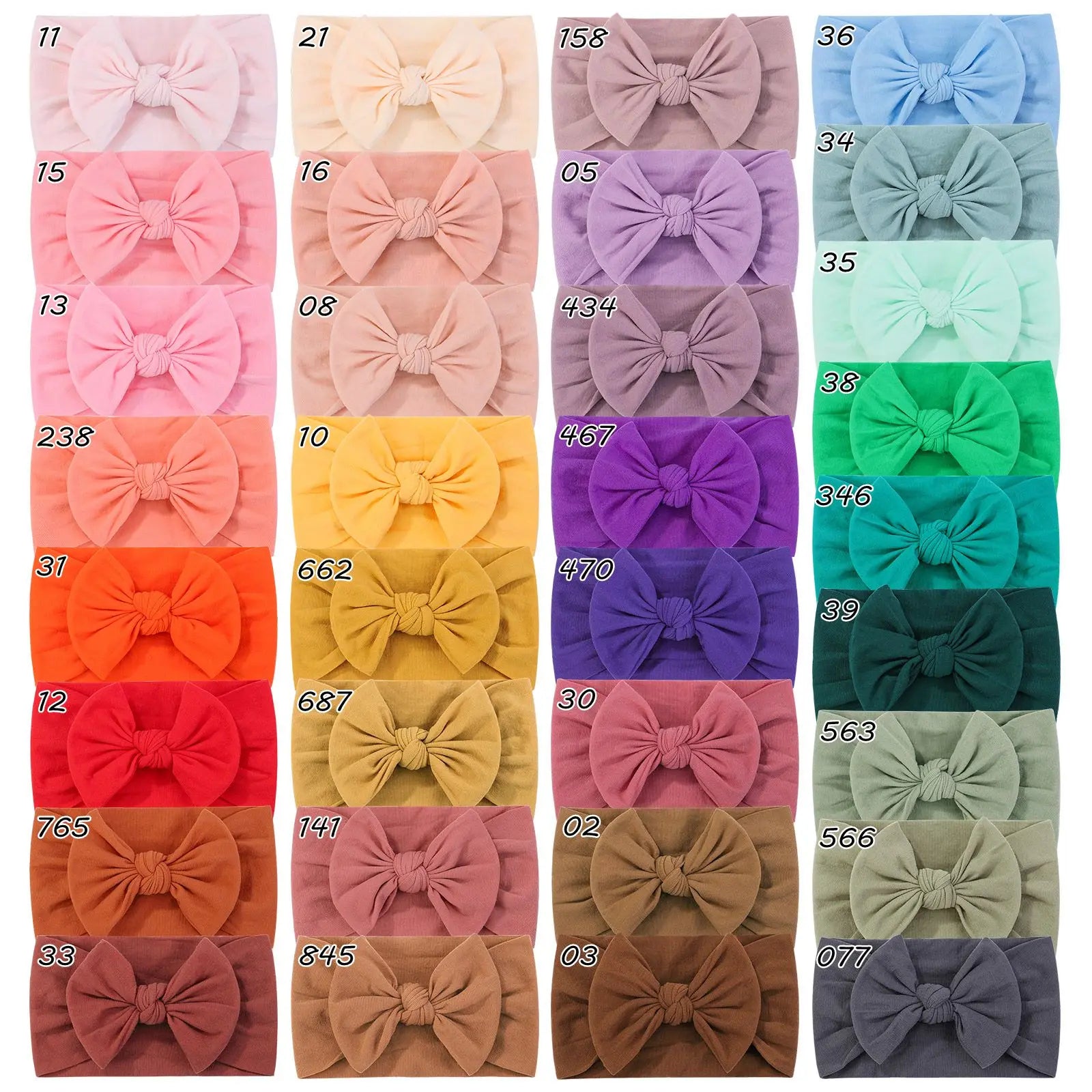 48 colors Baby Bowknot Hairband Broadside Headband Kids Girls Boutique Elastic Protect Turban Headwear Baby Hair Accessories