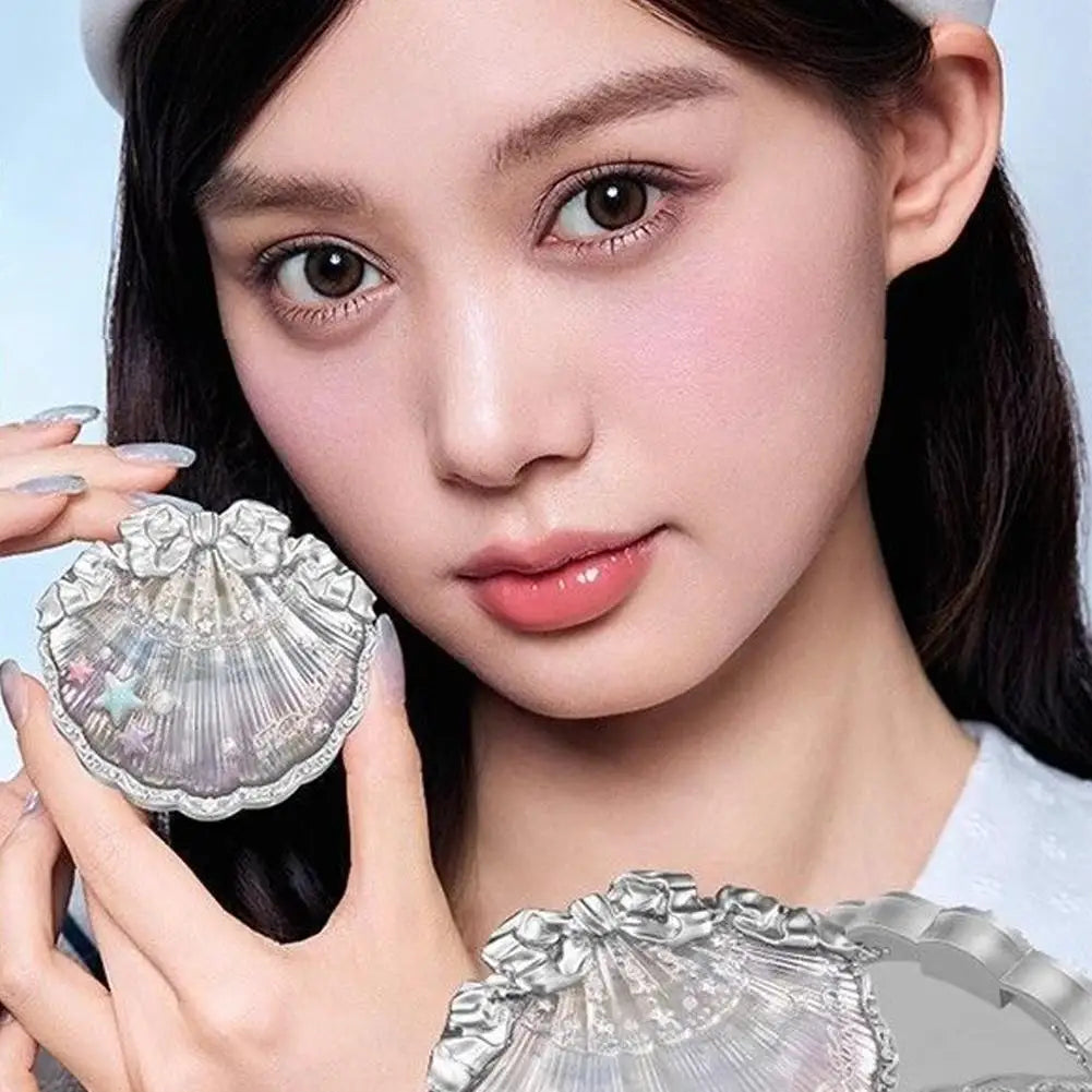 Shell Pearl Blush For Flower Knows Relief Matte Silk Satin Embossed Blush Makeup Long Lasting Brighten Blusher Pallet For Gift