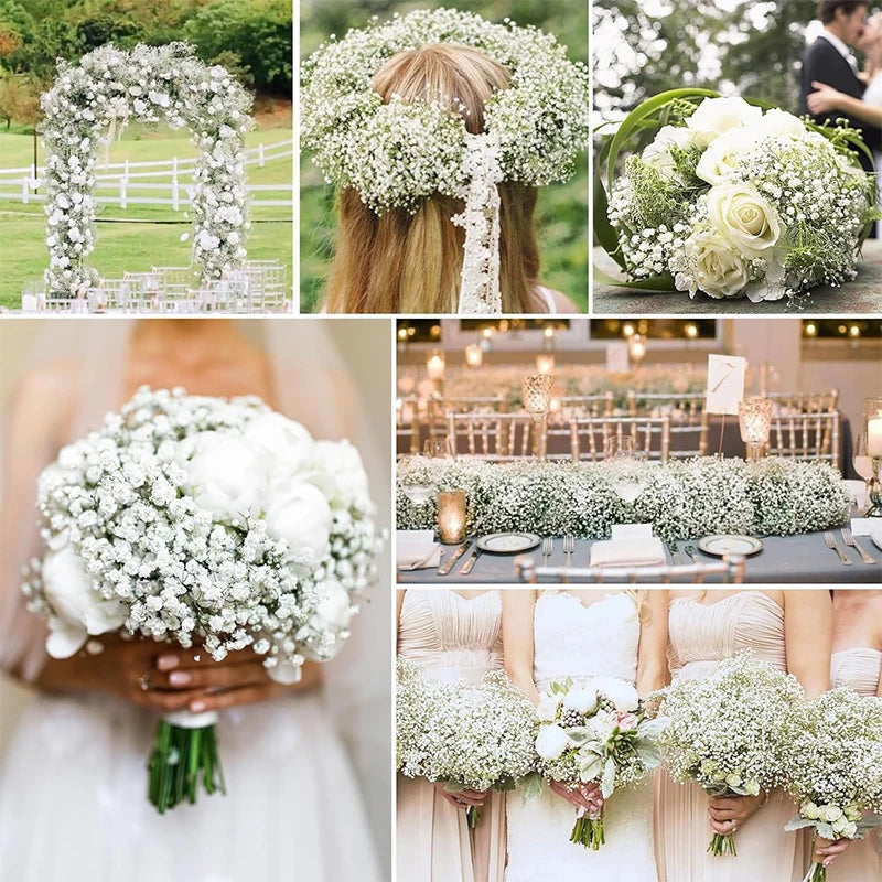 61cm Artificial Flowers Babys Breath Bouquet Plastic Gypsophila Fake Flowers for Home Decor Party Wedding Decorations Table Vase