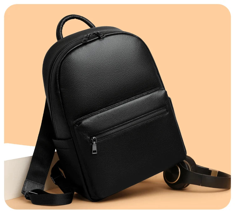 100% Genuine Leather Men Backpacks Natural Skin Leather Students Backpack Yong Boys College Backpack Shoolbag Travel Bags SAC