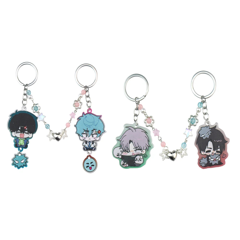 Alien Stage Ivan & Till Cartoon Keychain Acrylic Chain for Woman Men Fashion Anime Figure Acrylic Keyring Pendant Gift