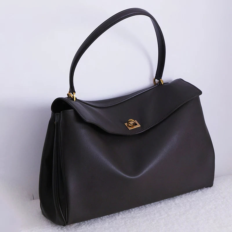 Tote bag Fashion high-end leather large capacity hand-held shoulder bag Underarm bag