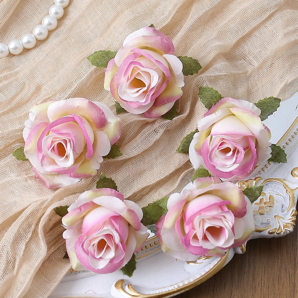 10/20PCS Artificial Flowers DIY Candy Box Cake Home Decor Christmas Decorative Wreaths Wedding Party Garden Roses Arch Silk Fake