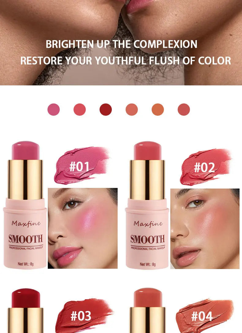 Facial Powder Blusher Stick Cream Shadow Highlight Repair Monochrome Expansion Color Shrink Red Rouge Concealer