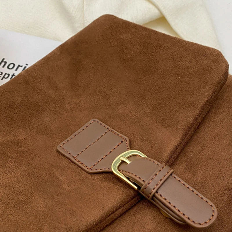 Vintage Brown Suede Soft PU Leather Women Shoulder Bags Large Capacity Crossbody Bag Tote Bag High Quality Fashion Hobo Handbags