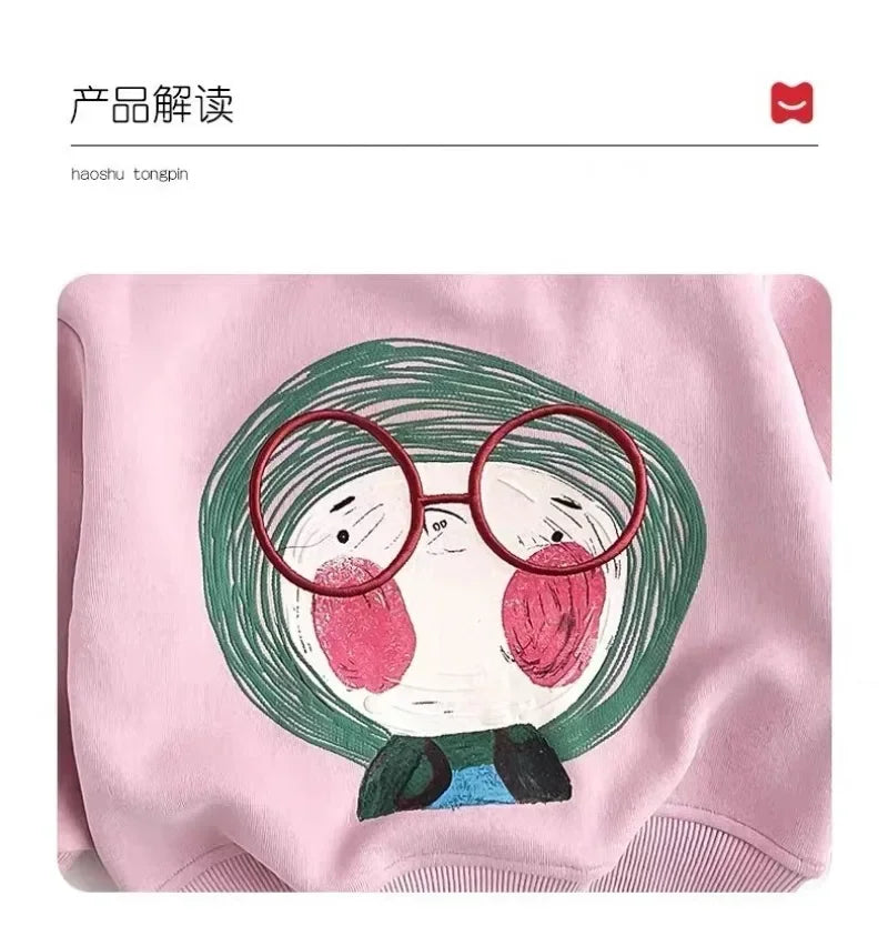 2025 Spring Baby Long Sleeve Top Clothes Infant Boy Girl Cartoon Printed Sweatshirt Toddler Casual Versatile Pullover Clothing