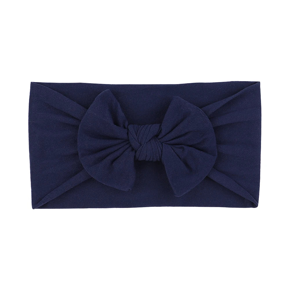 48 colors Baby Bowknot Hairband Broadside Headband Kids Girls Boutique Elastic Protect Turban Headwear Baby Hair Accessories