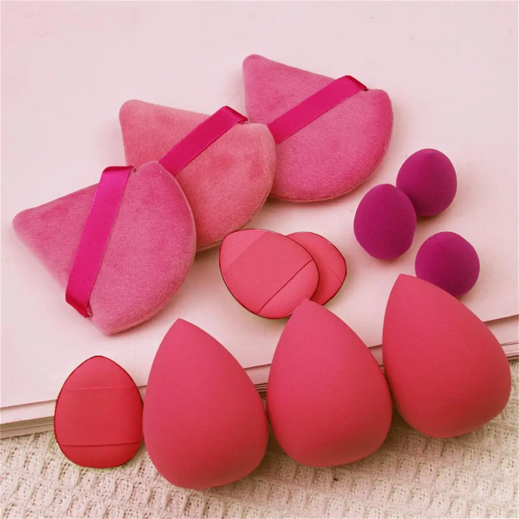 12Pcs Triangle Puff Giant Soft Eye/Base Makeup Egg Portable Cosmetics Tool Set