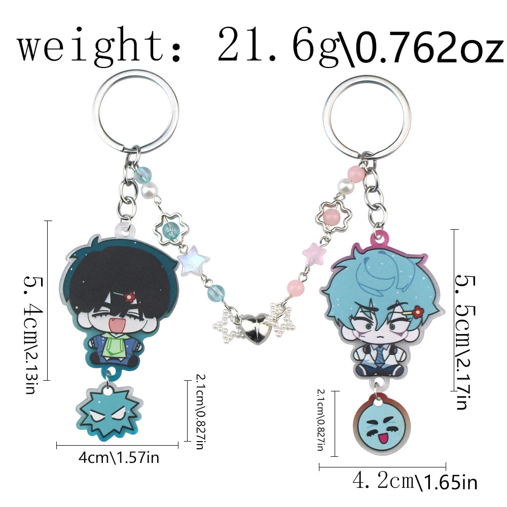 Alien Stage Ivan & Till Cartoon Keychain Acrylic Chain for Woman Men Fashion Anime Figure Acrylic Keyring Pendant Gift