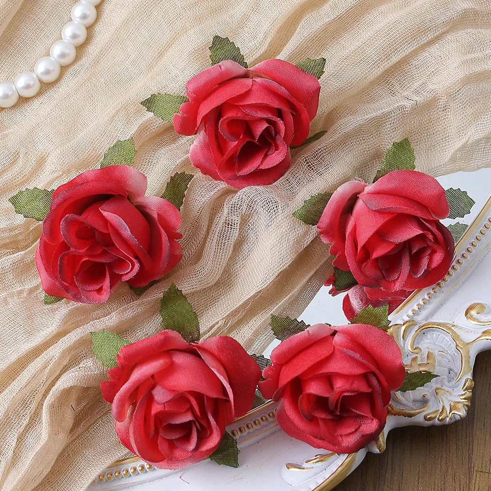 10/20PCS Artificial Flowers DIY Candy Box Cake Home Decor Christmas Decorative Wreaths Wedding Party Garden Roses Arch Silk Fake