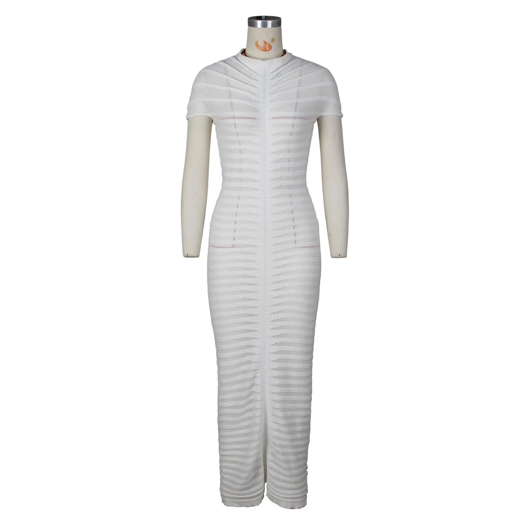 Sexy Bodycon Long Dress Women Summer Slim Fashion Short Sleeve Bandage Maxi Party Dresses Woman Skirt Elegant Vestidos