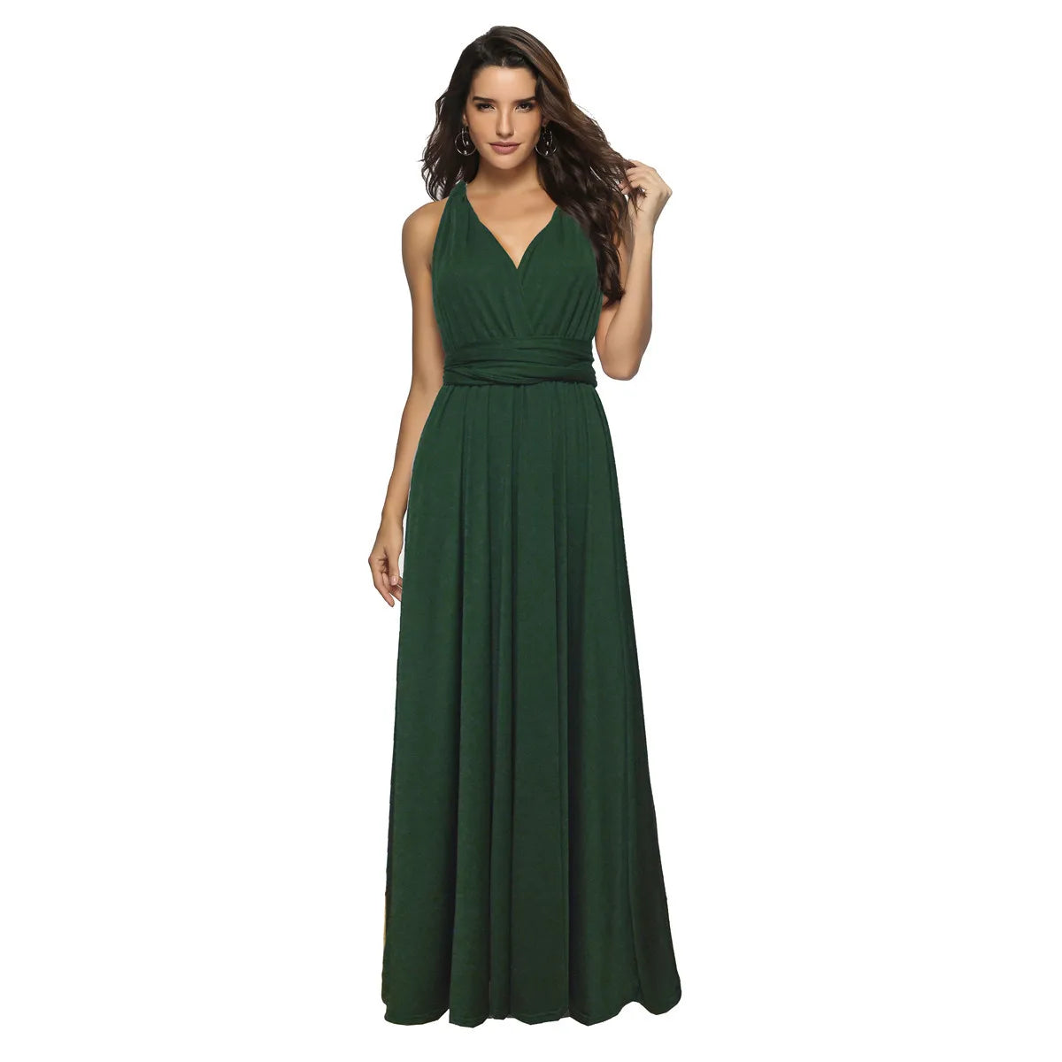 Formal Dress Women Elegant Evening Long Deep V Halter Dress Convertible Multi Way Wrap Maxi Grecian Dresses Wedding Party Dress