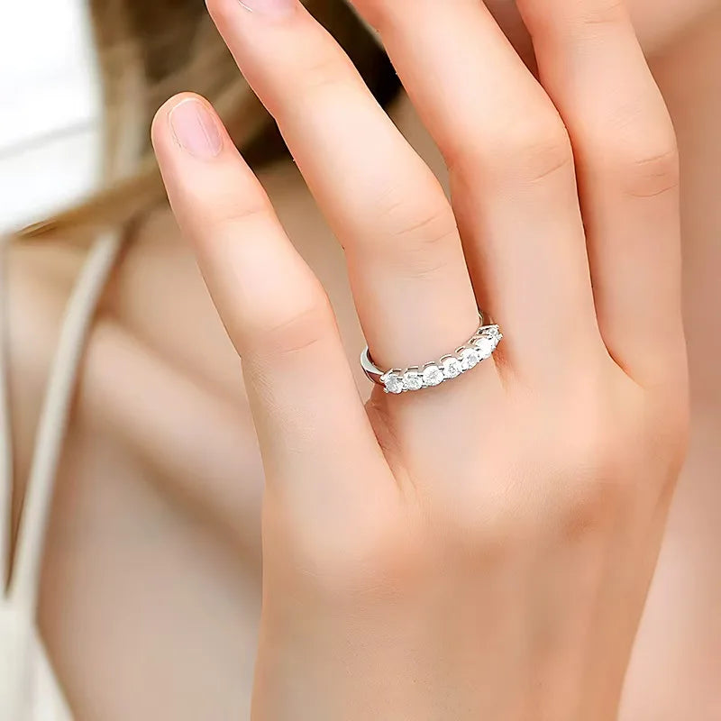 925 Sterling Silver Round Zircon Shiny Gorgeous Rings for Women Engagement Wedding High Quality Fine Jewelry