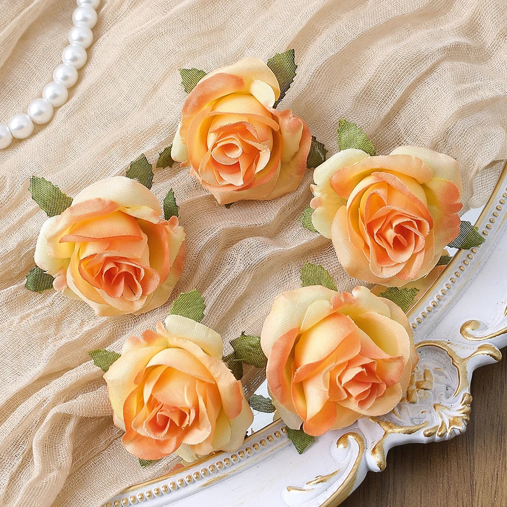 10/20PCS Artificial Flowers DIY Candy Box Cake Home Decor Christmas Decorative Wreaths Wedding Party Garden Roses Arch Silk Fake