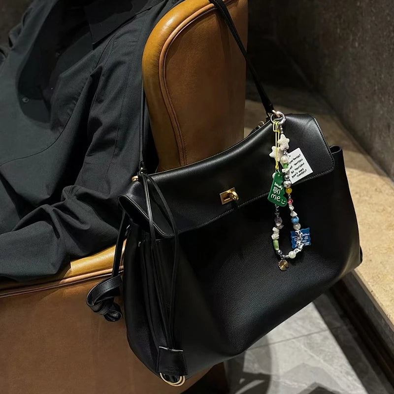 Tote bag Fashion high-end leather large capacity hand-held shoulder bag Underarm bag