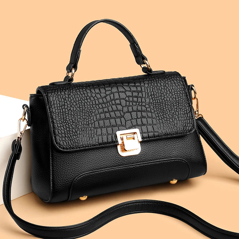 Brand Luxury Large Capacity Multilayer Shoulder Messenger Bag Women High Quality Leather Handbag Design Female Crossbody Tote