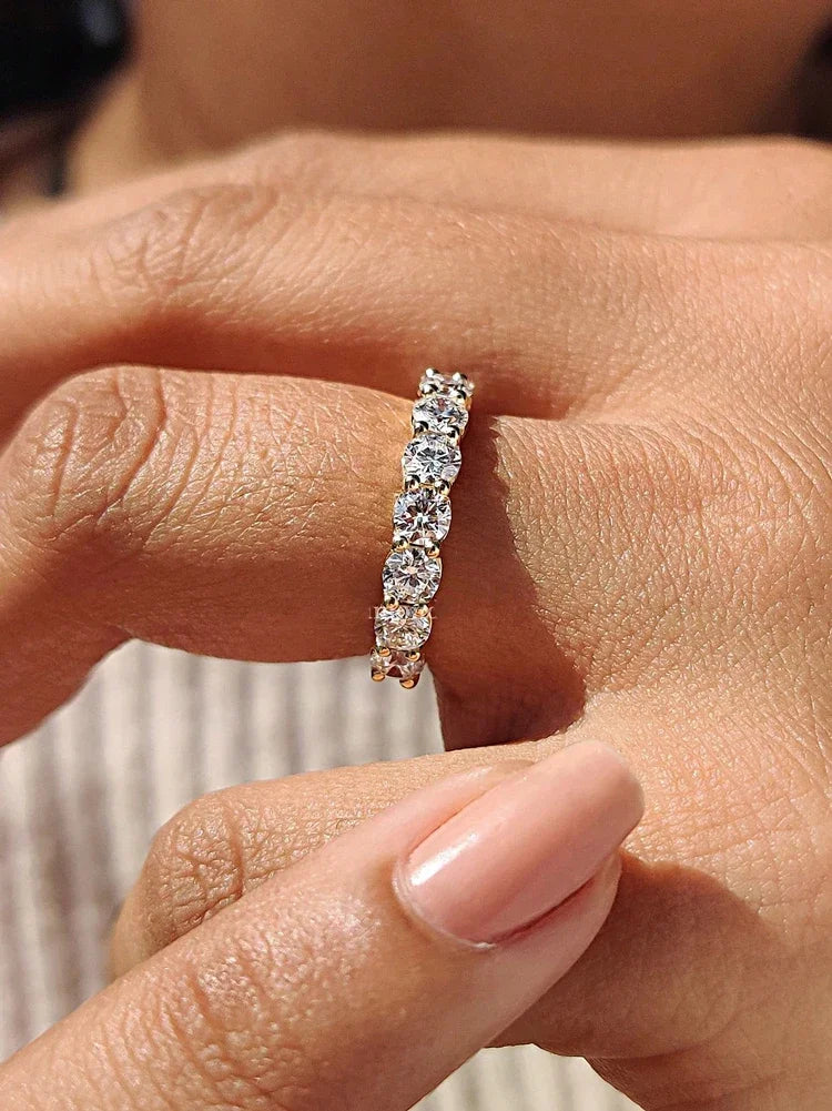 925 Sterling Silver Round Zircon Shiny Gorgeous Rings for Women Engagement Wedding High Quality Fine Jewelry
