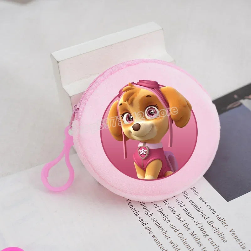 Paw Patrols Round Wallet Cute Keychain Bag Printing Coin Zipper Purse Anime Small Change Bags Convenient Mini Storage Pouch Gift
