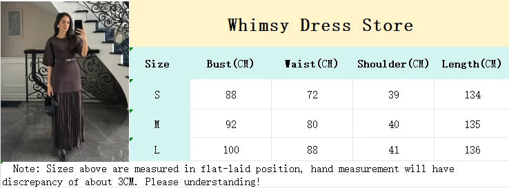 Chic Splicing Brown Half Sleeve Maxi Dress Women's Casual Pleated A-line Slim Vestidos Female Office Commute Street Robes
