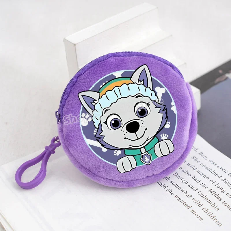 Paw Patrols Round Wallet Cute Keychain Bag Printing Coin Zipper Purse Anime Small Change Bags Convenient Mini Storage Pouch Gift
