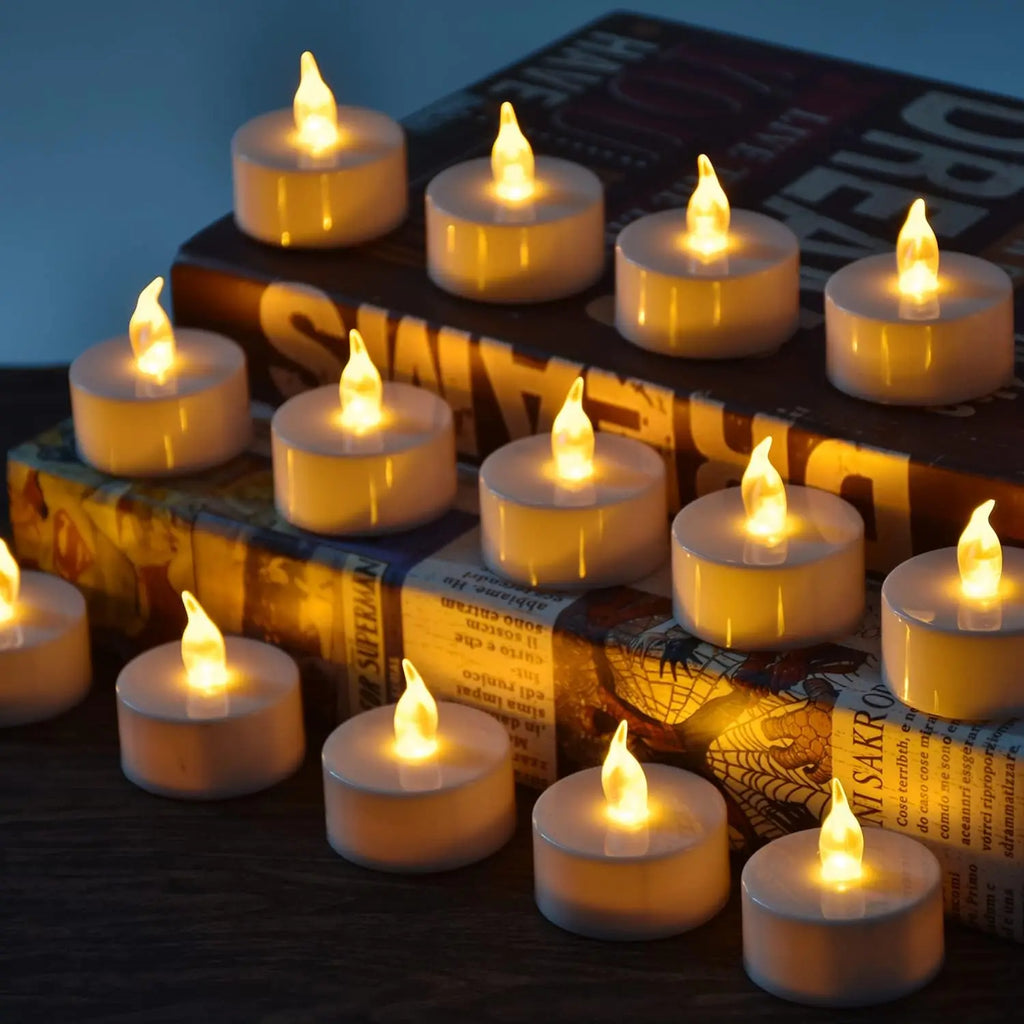 LED Candles 48/24/12 Pack Battery Operated Candles Batteries Lights Candles to Create Warm Ambiance Naturally Flickering Bright