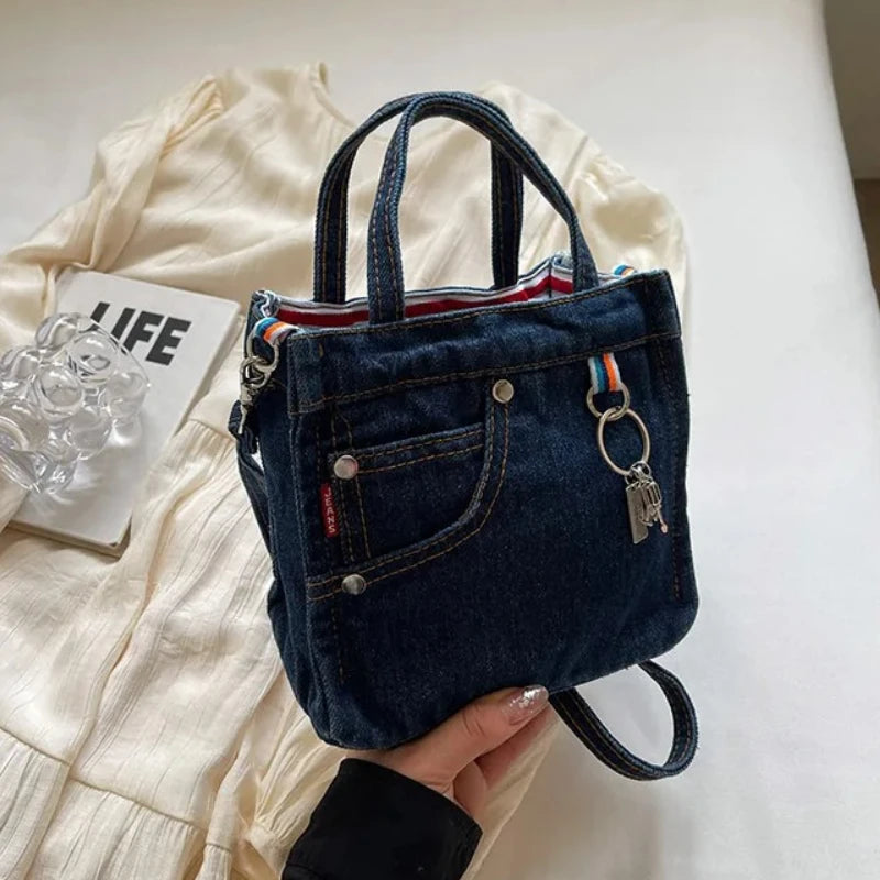 Ladies' Crossbody Bags Creative Retro Washed Denim Personalized Fashionable Verstaile Handbags High-quality Shoulder Bags Girl