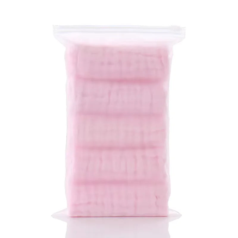 5Pcs 30x30cm Baby Towel Bath Towels Face Washcloth Muslin Squares Cotton Hand Wipe Gauze for Bathing Feeding Kids Handkerchief