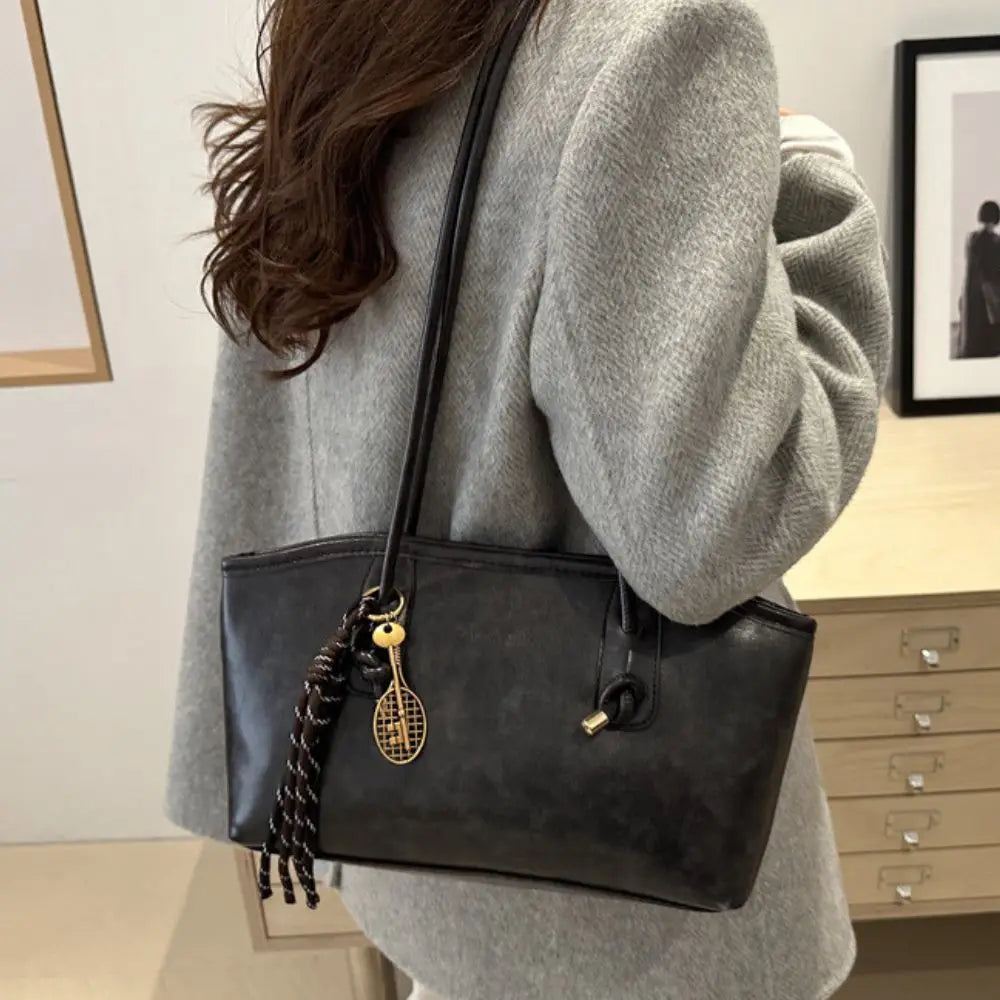 PU Leather Shoulder Bag for Women Y2K Trend 2025 Fashion Girls Handbags Large Capacity Female Crossbody Bag Retro Tote Bag