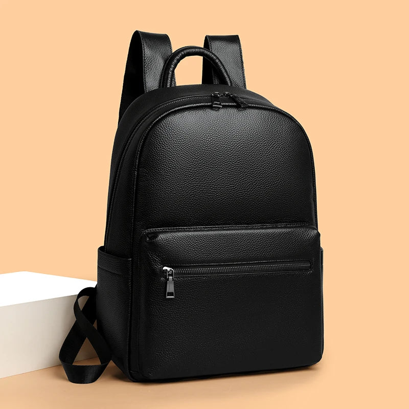 100% Genuine Leather Men Backpacks Natural Skin Leather Students Backpack Yong Boys College Backpack Shoolbag Travel Bags SAC