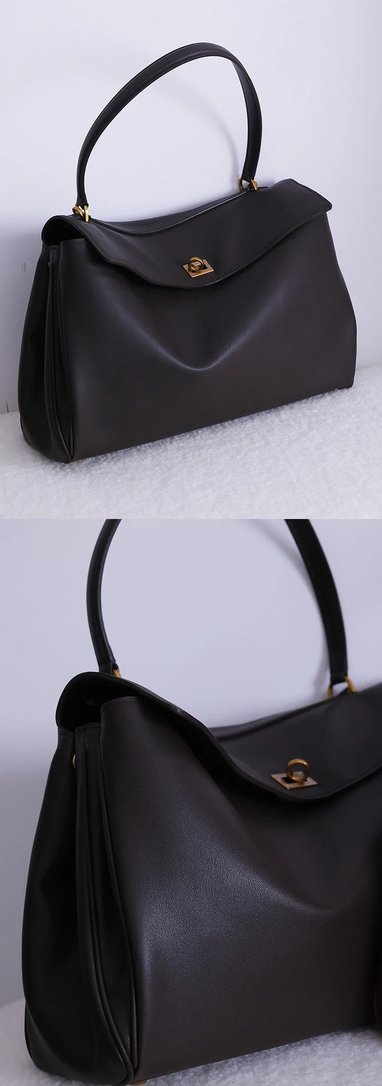 Tote bag Fashion high-end leather large capacity hand-held shoulder bag Underarm bag